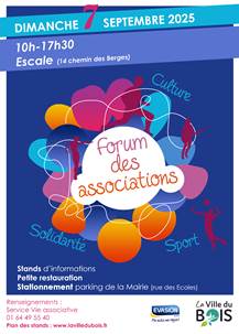 Lire la suite à propos de l’article FORUM DES ASSOCIATIONS LE DIMANCHE 7 SEPTEMBRE 2025