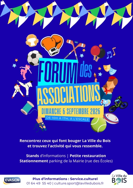 Lire la suite à propos de l’article FORUM DES ASSOCIATIONS DU DIMANCHE 06 SEPTEMBRE 2026